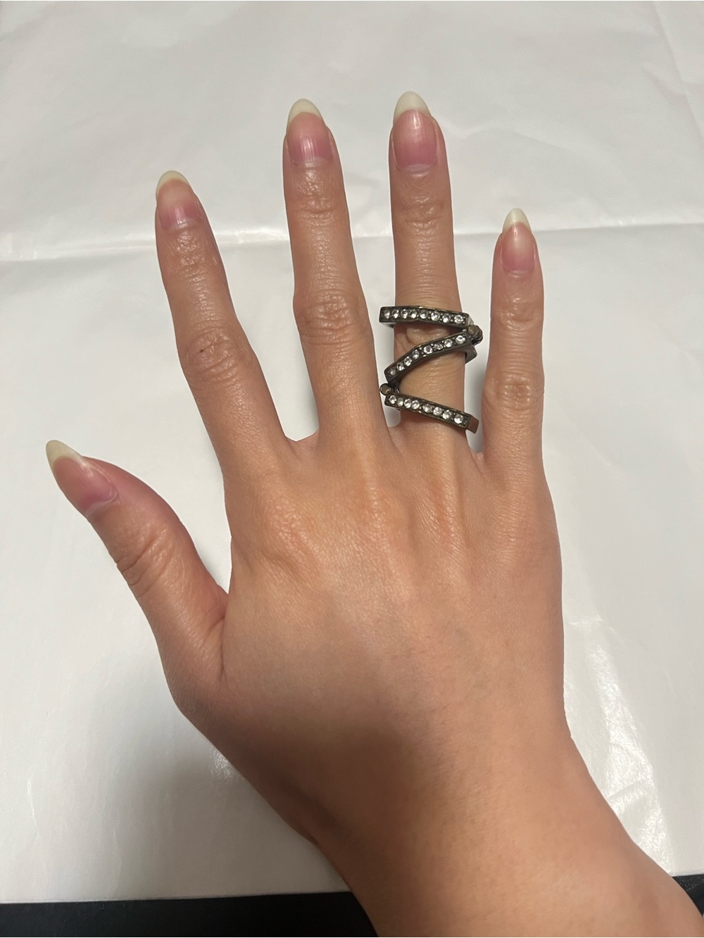 Black Spiral Crystal Statement Ring - Women Jewelry